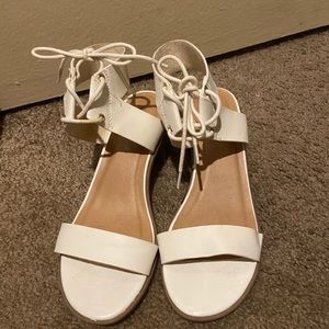 white heel sandals